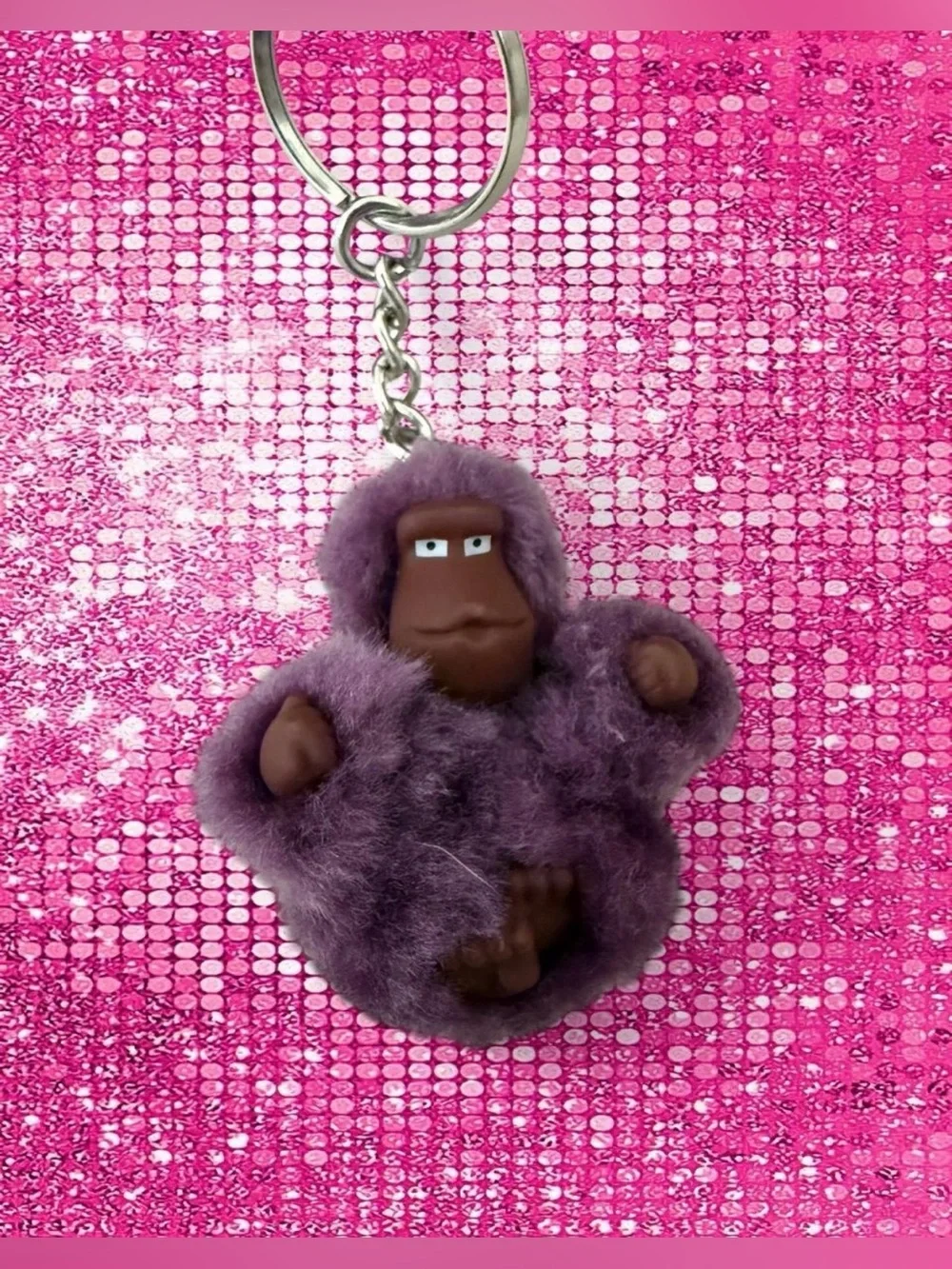 Kipling Purple Makeup Case with Monkey Keychain - Cosmetic Organizer